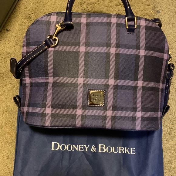 Dooney & Bourke Graham Plaid Zip Satchel Blue